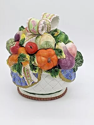 Hand Painted Ceramic Vegetable Garden Basket Container • $20