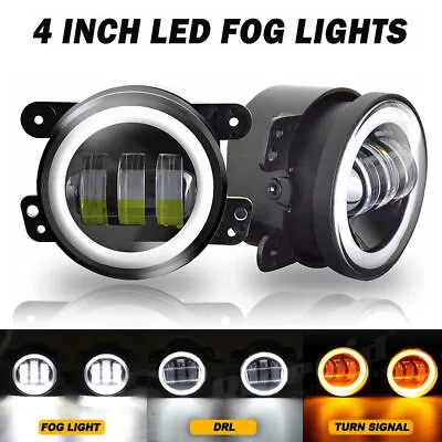 Pair 4  Inch LED Fog Lights Front Bumper Driving Lamp For Jeep Wrangler JK JL LJ • $26.99
