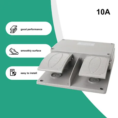 Foot Pedal Switch Anti-Slip Dual Pedal Switch 10A For LathesPunching Machine • £24