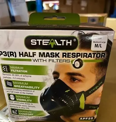 X1 Stealth P3[r] Half Mask Respirator With Filters Medium/large • £14