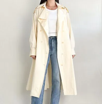 $180 • Buy Oroton Cotton Trench Dress Butter Cream AU14 Large