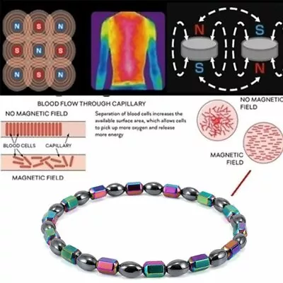 Magnetic Healing Therapy Anklet Beaded Bracelet Arthritis Hematite Weight Loss • $2.85