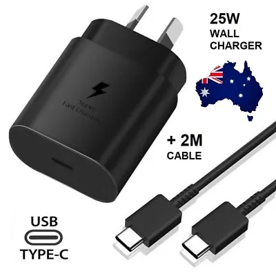 25W Super Fast Wall Charger 2M Type-C Cable For Samsung Galaxy S23 S22 S21 Ultra • $16.95