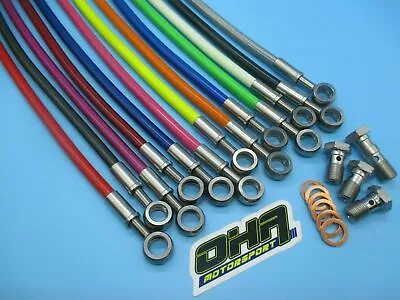 OHA Stainless Braided Front & Rear Brake Lines For Kawasaki ZX6R Ninja 2000-2002 • £72.90