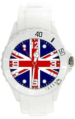 White Silicone Quartz Watch Union Jack Great Britain • £14.99