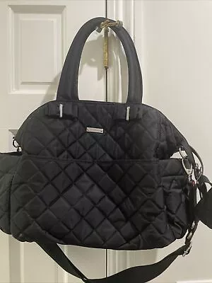 Women's STORKSAK 'Bobby' Black Quilted Nylon Diaper Bag  • $55.55