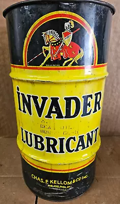 Rare Invader Oil Lubricants Can Barrel Drum Advertising Motor Oil  Gas Station • $559.20