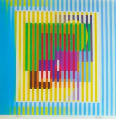 $2678 • Buy Yaacov Agam Authentic Agamograph  Asymetric Symetry  Hand Signed Kinetic Op Art