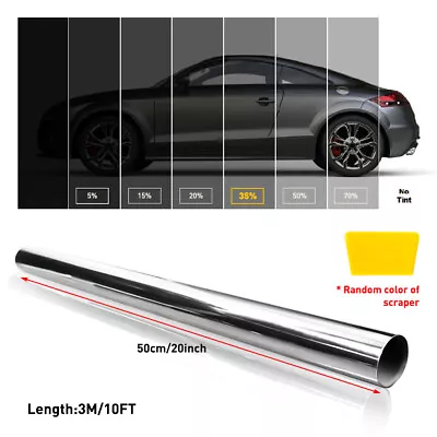 20  X10FT Uncut Roll Window Mirror Silver Chrome Tint Film Car Home Office Glass • $12.99