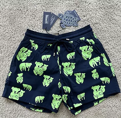 NWT VILEBREQUIN Swim Trunks MOORISE - GLOW IN THE DARK - MEN - M - BLUE - MEDIUM • $125