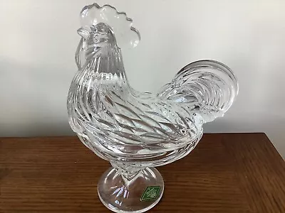 Crystal Rooster Covered Candy Dish Shannon Ireland 8.5” • $24