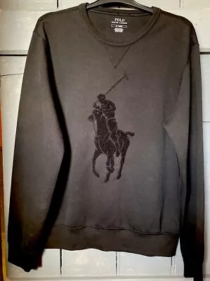 Ralph Lauren Charcoal /Black Sweatshirt Large Polo Logo Size Medium Unisex • £22.50