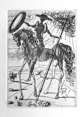 $109.95 • Buy Salvador DALI Don Quixote Plate Signed Restrike Etching 14 X 11-1/4