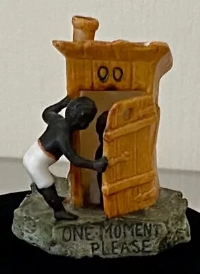 “One Moment Please” Outhouse Bisque Ceramic Figurine - Made In Germany • $59.99