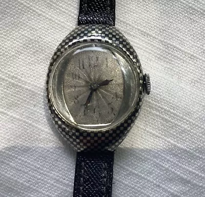 Antique Sterling Silver Niello Watch Runs! • $15.64