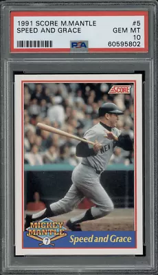 1991 Score Mickey Mantle Mickey Mantle Speed And Grace PSA 10 • $164.99