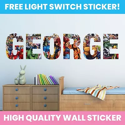 £3.99 • Buy Personalised Marvel Avengers Super Heroes Wall Sticker Art Decal Decor Vinyl