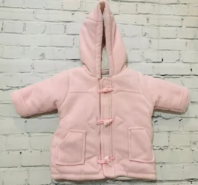 Baby Girls 3-6 Months Clothes Winter Fleece Hooded Coat  *We Combine Shipping • £4.05