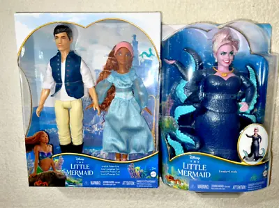 Disney Little Mermaid Live Action Movie Ariel & Prince Eric 2 Pk + Ursula  *new* • $76.85
