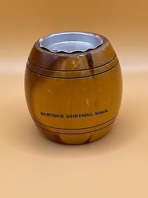 Vintage Marthas Vineyard MA Cedar Wood Coin Bank Souvenir Novelty Trinket *** • $5