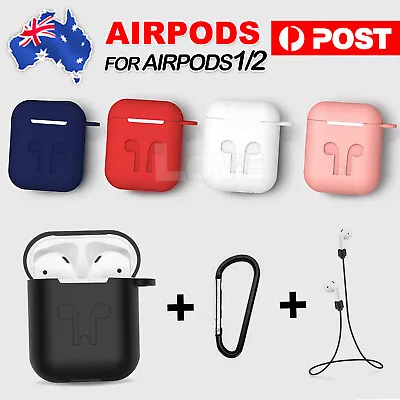 $5.85 • Buy Strap Holder & Silicone Case Cover Skin For Airpod 1/2 Accessories Airpods AU