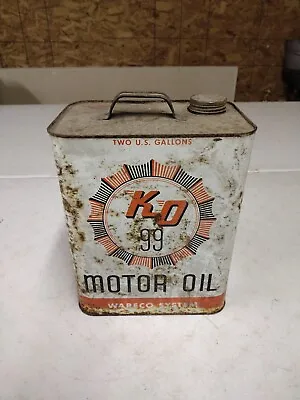 Vintage Wareco System KO 99 Motor Oil 2 Gallon Square Can Empty RARE • $99.95