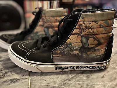 Vans Iron Maiden The Trooper Sk8-Hi Men US 10 Rare Skate Skateboard Metal Shoes • $180.36