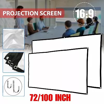 $25.99 • Buy 100  Foldable Projector Screen Portable Outdoor Home Movie Cinema 16:9 HD AUS