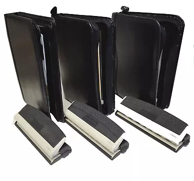 U CHOOSE ● 7-Hole Paper PUNCH ✚/- BLK 7-Ring Leather Day-Timer Organizer BINDER • $39.95