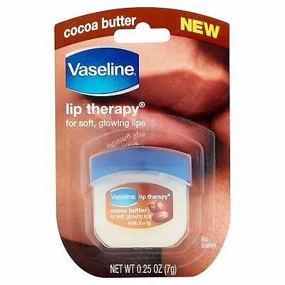 Vaseline Lip Therapy Petroleum Jelly Soft Glowing Cocoa Butter 0.25oz Pack Of 2 • $12.37