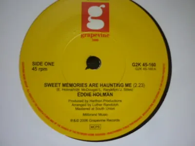Eddie Holman Sweet Memories/groovin At Go Go  Uk Grapevine Orig 45 Northern Soul • £30