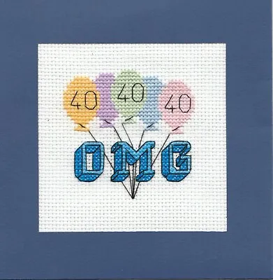 £4.75 • Buy Cross Stitch Card Kit - 40th Birthday Anniversary - 14 Count -  includes Card