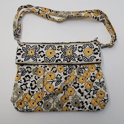 Vera Bradley Crossbody Bag Purse Go Wild Black Yellow Handbag Convertible • $20