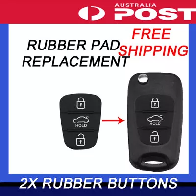 $6 • Buy 2PCS For Hyundai I30 I20 Elantra 3 Button Flip Key Replacement Remote Rubber Pad