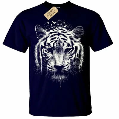 £10.95 • Buy Tiger T-Shirt Mens Interconnection Nature Lion Animal Head