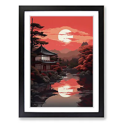 Japanese Sunset Classicism Wall Art Print Framed Canvas Picture Poster Decor • £14.95