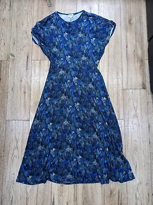 £37 • Buy Brora Blue Floral Patterned Dress Size 12
