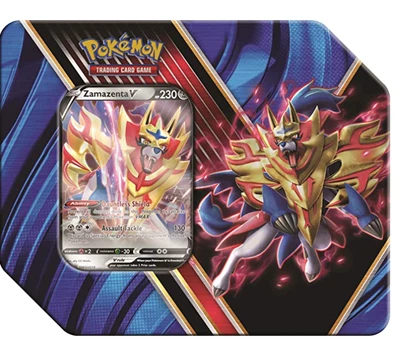 $37.99 • Buy Pokemon TCG V Powers Tin Zamazenta V Booster Packs Box Factory Sealed 2020 NEW!