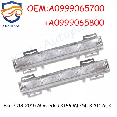 Pair Daytime Run Lamp Fog Light LH RH Fit For 13-15 Mercedes W166 ML/GL X204 GLK • $49.63