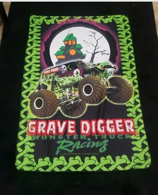 Grave Digger Monster Truck Racing Fleece Blanket 2006 • $65