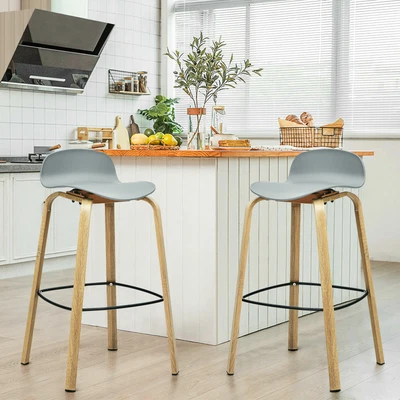 £59.49 • Buy 2 Pcs Counter Breakfast Dining Bar Chairs Kitchen Island High Stools W/ Footrest