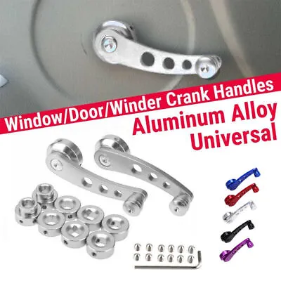 2Pcs Billet Silver Aluminum Manual Car Window Door Winder Glass Handle Crank USA • $11.69