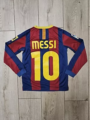 BARCELONA 2010 2011 HOME MESSI FOOTBALL SHIRT SOCCER JERSEY 8-10Y 130-140cm NIKE • $49