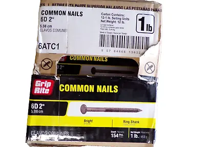 You Get 2 Boxes Of 2 In Bright Steel Ring Shank Common Nails 2 Lbs Of Nails; FS • $13.99