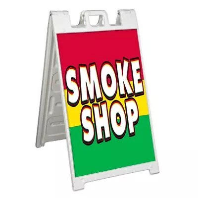 SMOKE SHOP Signicade 24x36 Aframe Sidewalk Sign Banner Decal VAPE CBD HOOKAH • $42.70