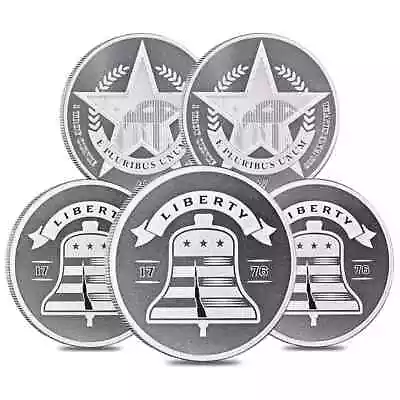 Lot Of 5 - 1 Oz Asahi Liberty Bell Silver Round .999 Fine • $152.51