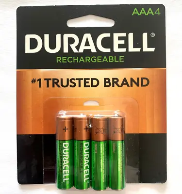 NEW DURACELL 4 AAA RECHARGEABLE BATTERIES PACK 900 MAh 1.2V • $17.99