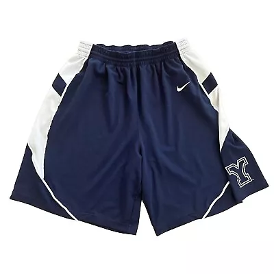 Vintage Nike Yale Bulldogs NCAA Team Basketball Shorts Mens Size Large Vtg Blue • $41.95