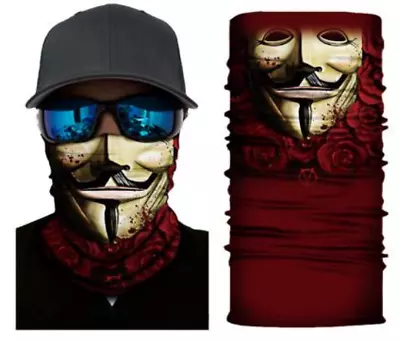Neck Gaiter Face Mask Fishing Sun Headwear Protection V For Vendetta Mask • $8.99