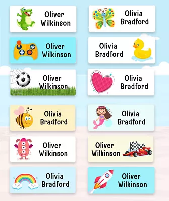 42x Personalised Waterproof School Sticky Children Kids Name Labels Stickers E10 • £4.49